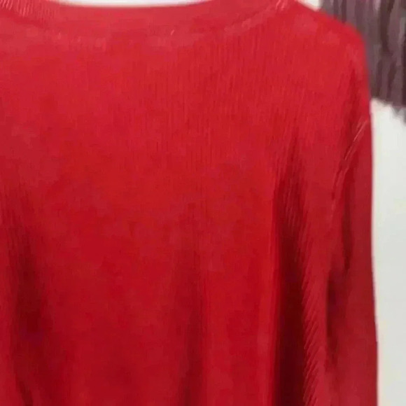 Cactus + Pearl Red Distress Crop Sweater Large - Picture 2 of 6